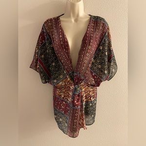 Boohoo mixed top with tie in back 16